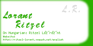 lorant ritzel business card